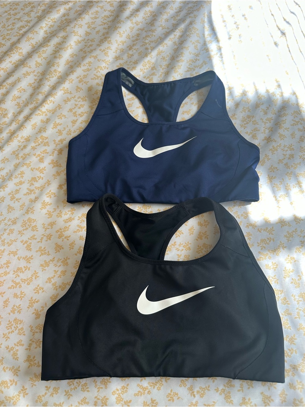 Nike Sports Bras Duo in Navy & Black with White Swoosh